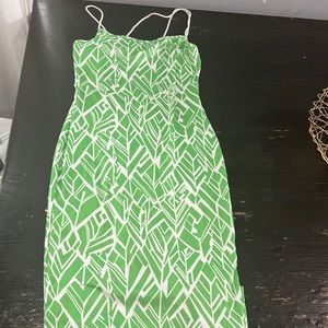 Green abstract skintight dress
